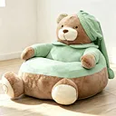 Bear Shaped Kids Soft Sofa – Shredded Foam Filled Plush Toddler Couch – Cute Children‘s Chair for Living Room & Bedroom